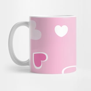 Love Valentines cute hearts in pink background braf design Mug